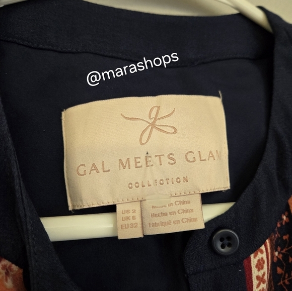 Gal meets Glam Carlene Print Button Front Long Sleeve Dress - Picture 6 of 8